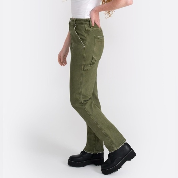 Seven7 7.7 Olive Green Carpenter Mid-Rise Jeans size 29 - Picture 11 of 15